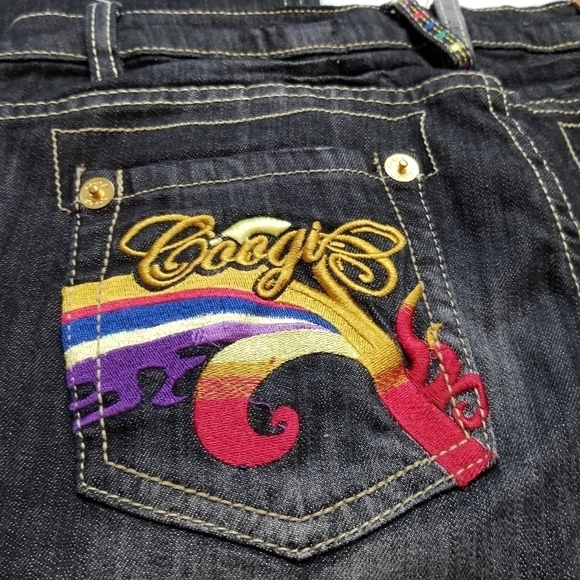 COOGI 9/10 Straight leg black jeans embroidered - Picture 12 of 15